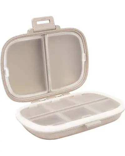 Holii Travel Pill Organizer, 8 Compartments Portable Pill Case