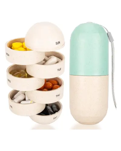 Cute Pill Organizer 7 Day, Weekly Pill Cases Box